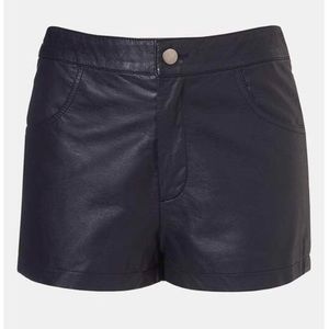 Topshop Faux Leather Shorts